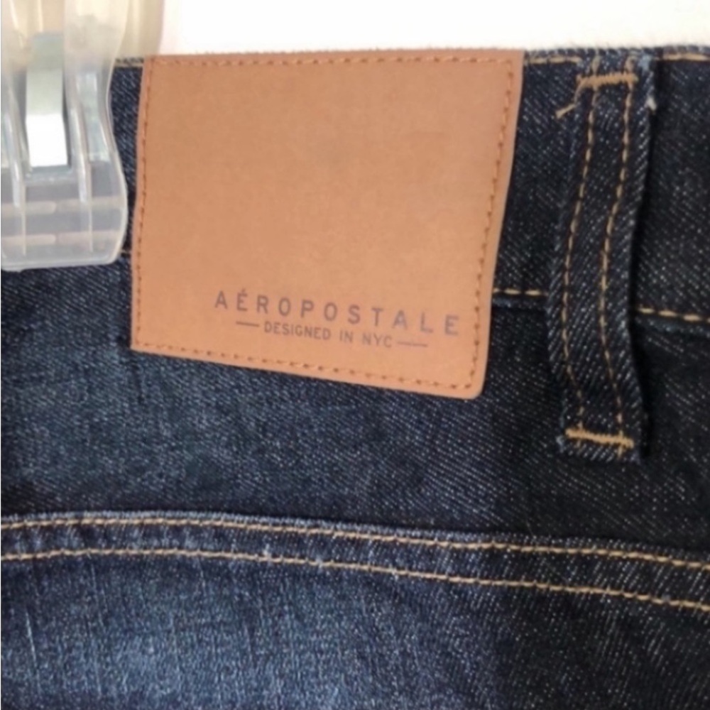 New Aeropostale Blue Jeans Relaxed Fit Cotton Dark Wash Denim Pants Dress School - Picture 4 of 14